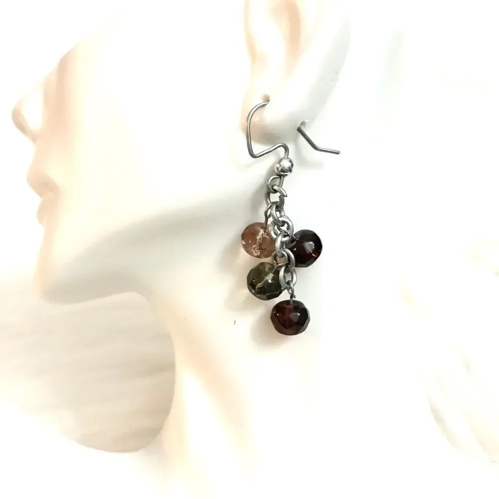 Brown beaded earrings